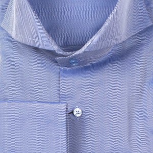 Рубашка синяя однотонная с выделкой неприталенная