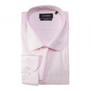 Рубашка розовая с выделкой приталенная