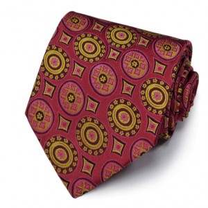 Бордовый галстук Сhristian Lacroix с фантазийной графикой