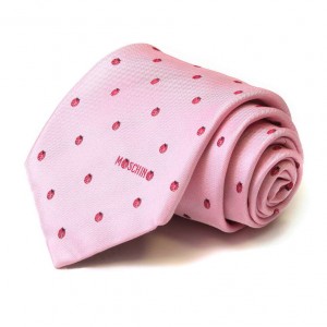 Розовый галстук Moschino с божьими коровками