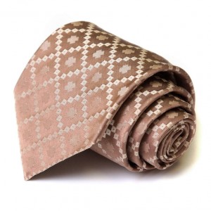 Светло-коричневый шёлковый галстук Celine в клетку