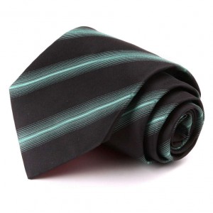 Чёрный галстук Сhristian Lacroix с голубыми полосками