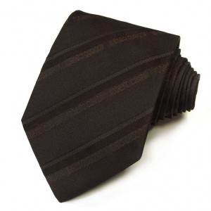 Коричневый фактурный галстук Roberto Cavalli в полоску