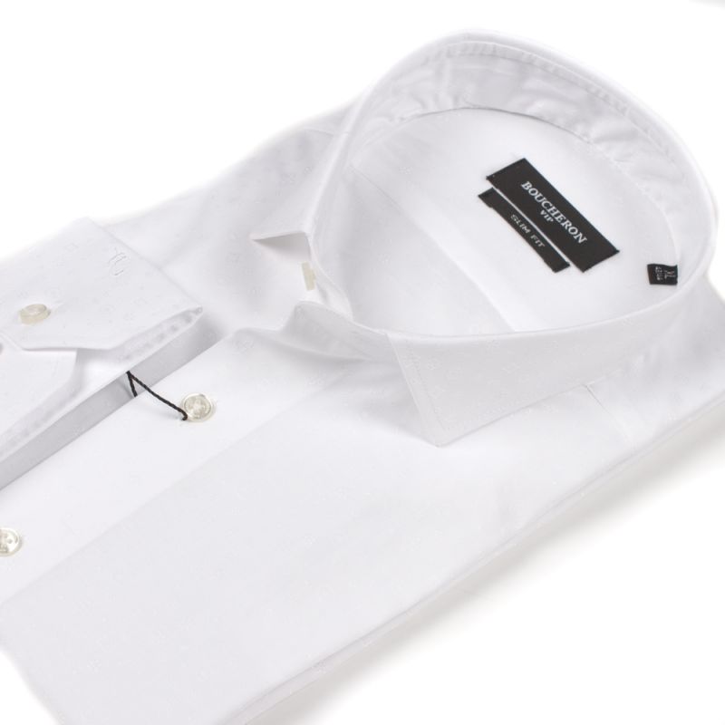 Рубашка белая однотонная приталенная