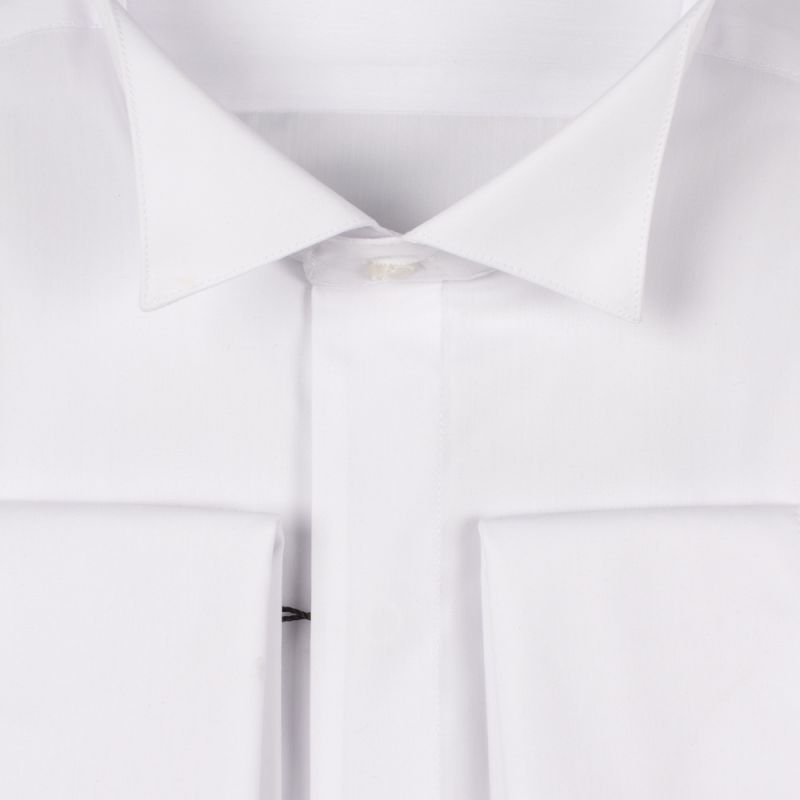 Рубашка мужская белая приталенная под запонки