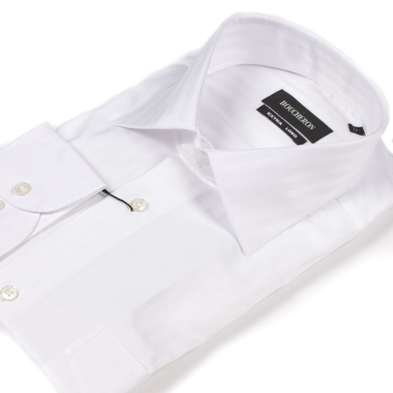 Рубашка белая в полоску неприталенная удлинённая