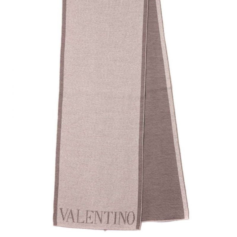 Тёплый шарф Valentino, бежевый, с логотипом
