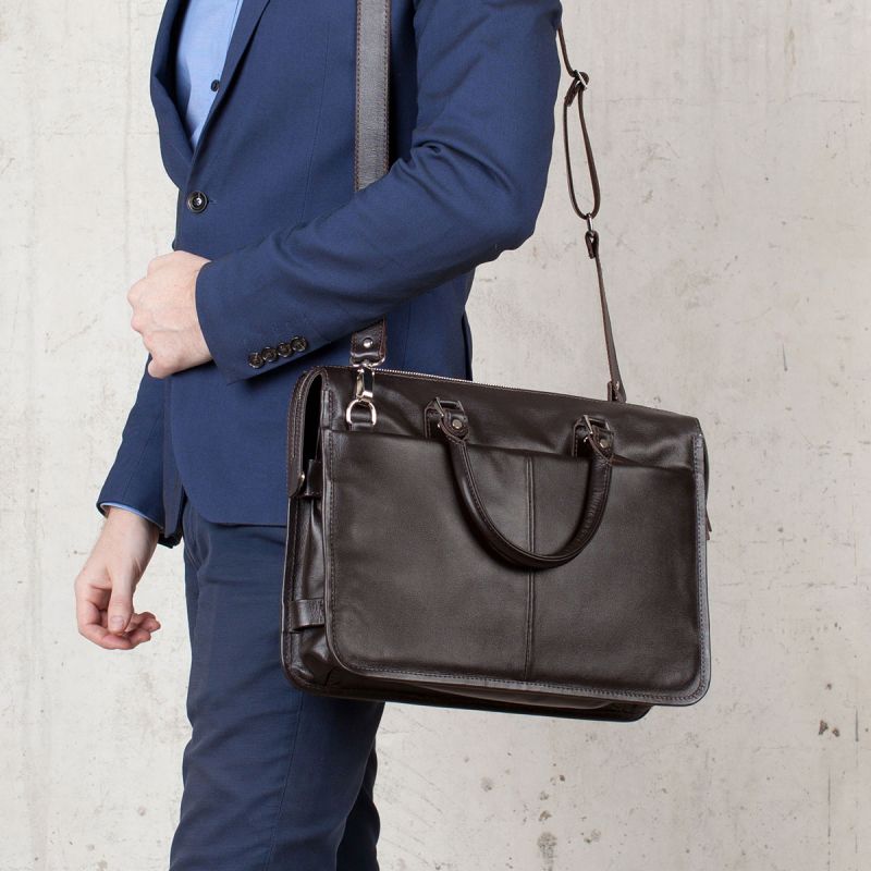 Кожаная сумка Lakestone Halston Brown Кожаная сумка Lakestone Halston Brown