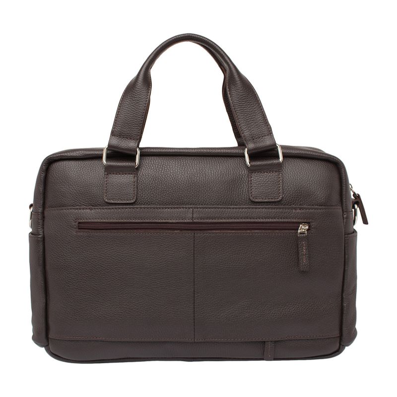 Кожаная сумка Lakestone Kingston Brown
