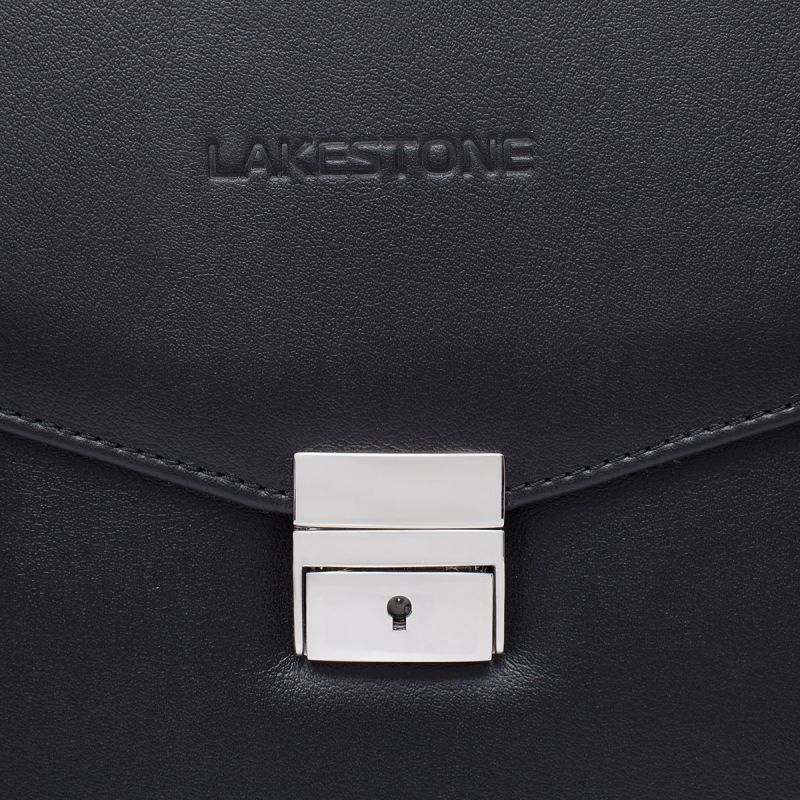 Кожаный портфель Lakestone Richeson Black, чёрный
