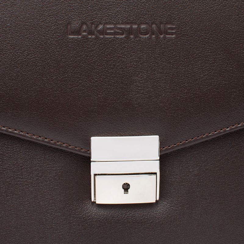 Кожаный портфель Lakestone Richeson Brown, коричневый