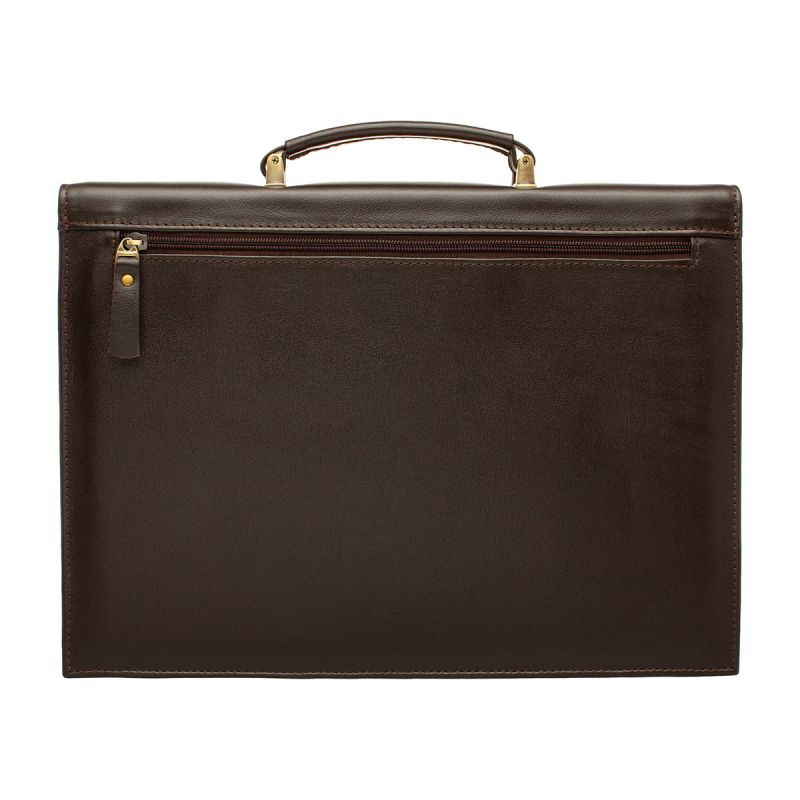 Кожаный портфель Lakestone Harmer Brown, коричневый