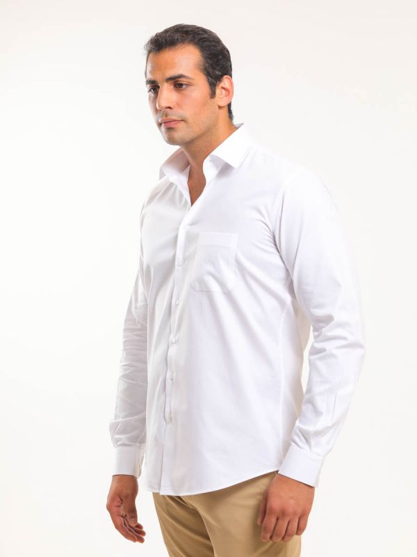Мужская рубашка Rowan, неприталенная, белая, однотонная
