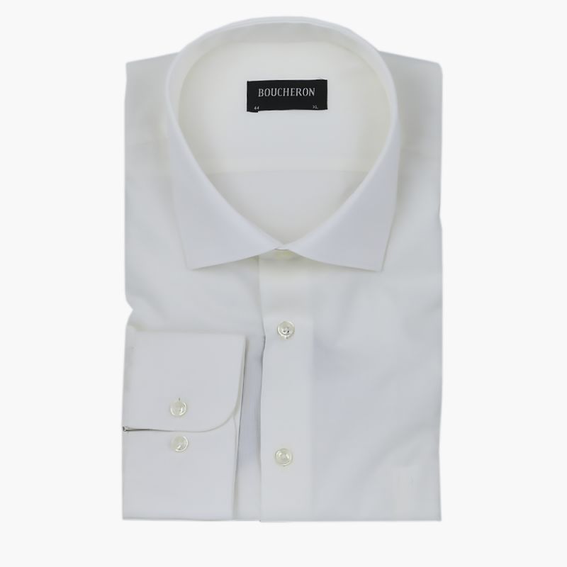 Рубашка шампань однотонная приталенная удлинённая, non iron