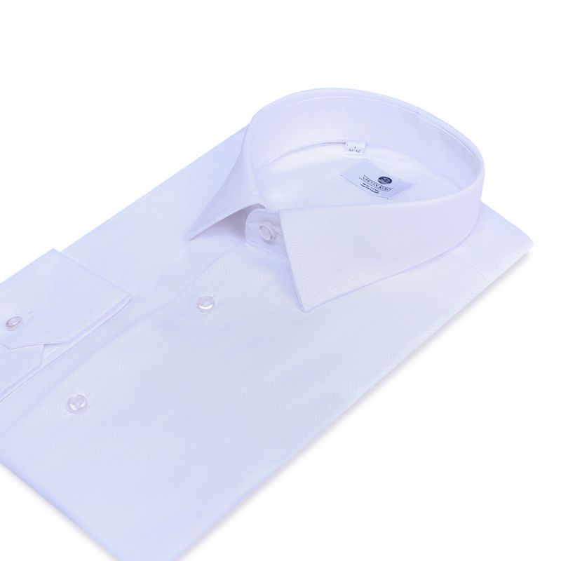 Рубашка белая с выделкой полуприталенная