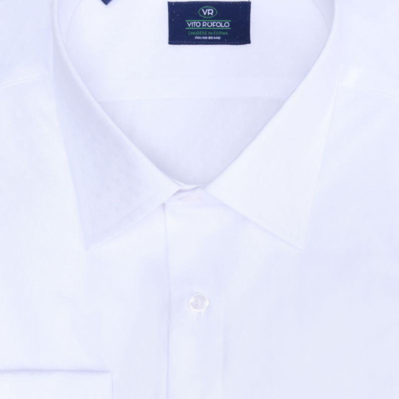 Рубашка белая однотонная полуприталенная хлопковая