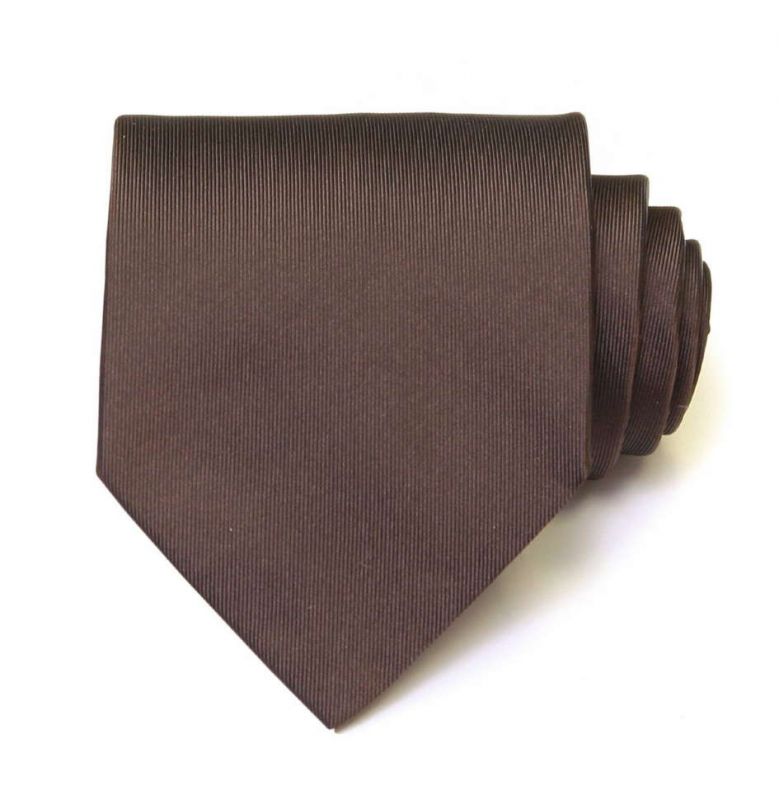 Коричневый шёлковый галстук Moschino со знаком «Виктория»