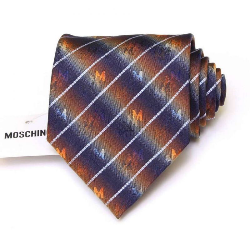 Шёлковый галстук Moschino в полоску с градиентом цвета