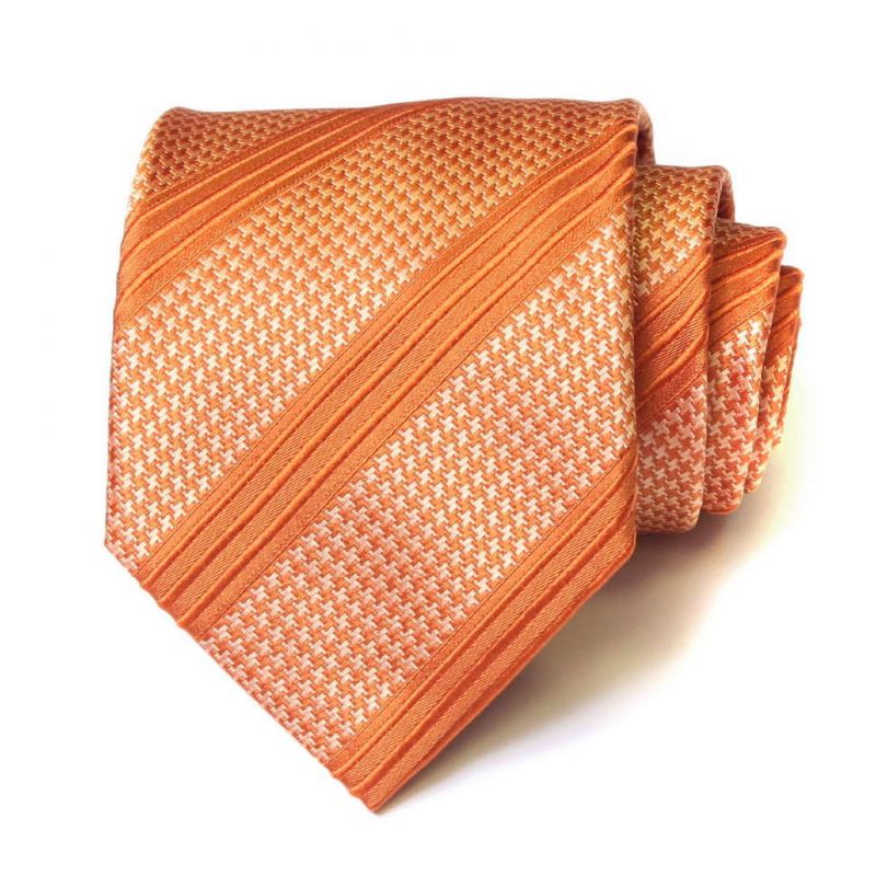 Оранжевый шёлковый галстук Moschino с мелким рисунком