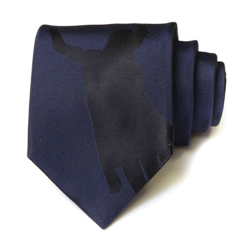 Тёмно-синий галстук Moschino с рисунком