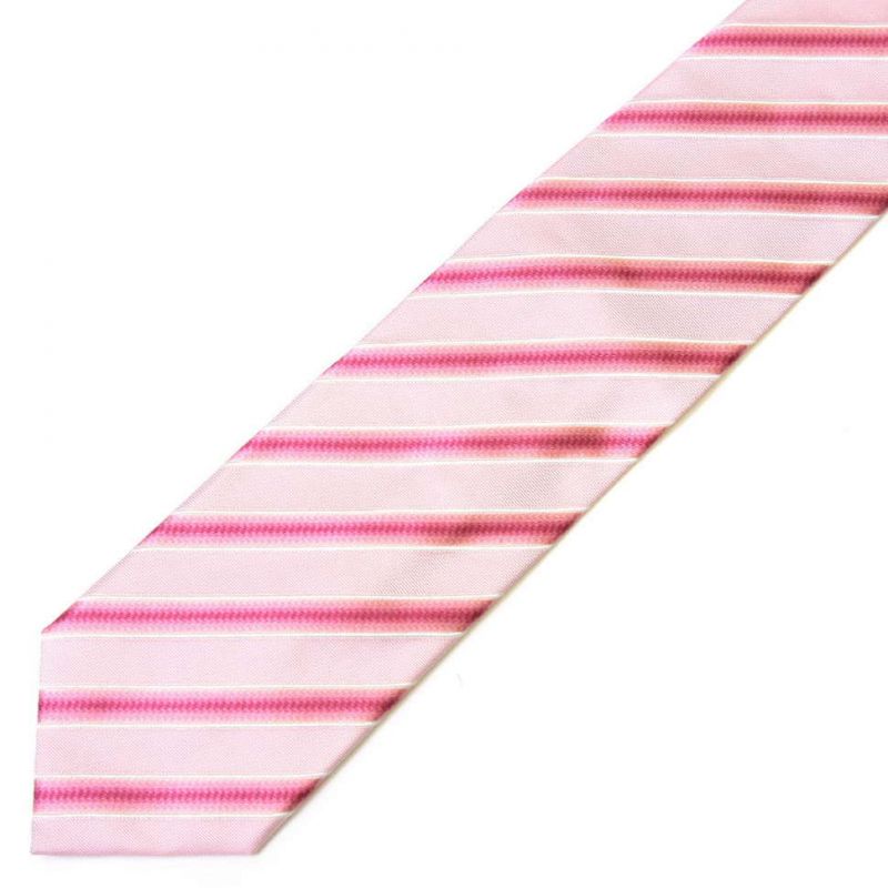 Нежно-розовый шёлковый галстук Moschino в полоску