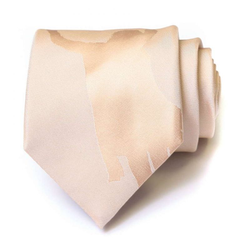Бежевый шёлковый галстук Moschino с рисунком