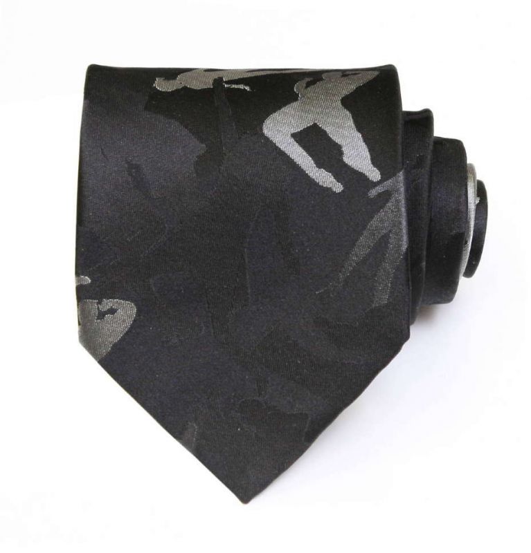 Чёрный шёлковый галстук Moschino с фигурами танцующих