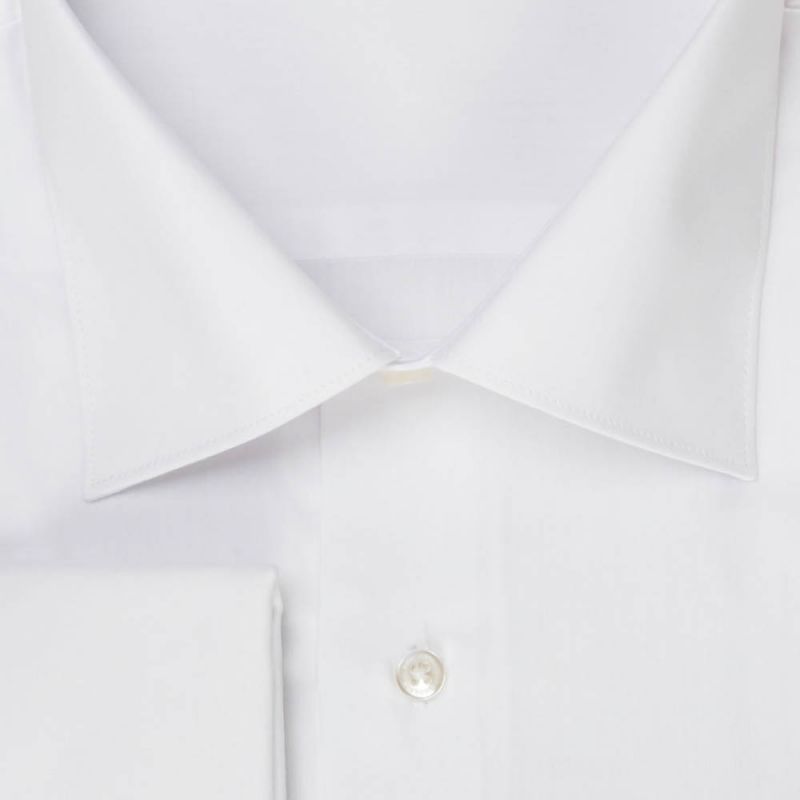 Рубашка белая под запонки неприталенная