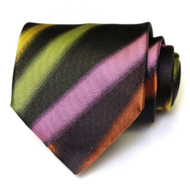 Чёрный шёлковый галстук Moschino с яркими полосами