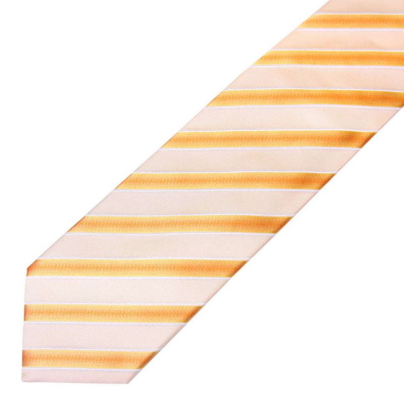 Белый в оранжевую полоску галстук Moschino из шёлка