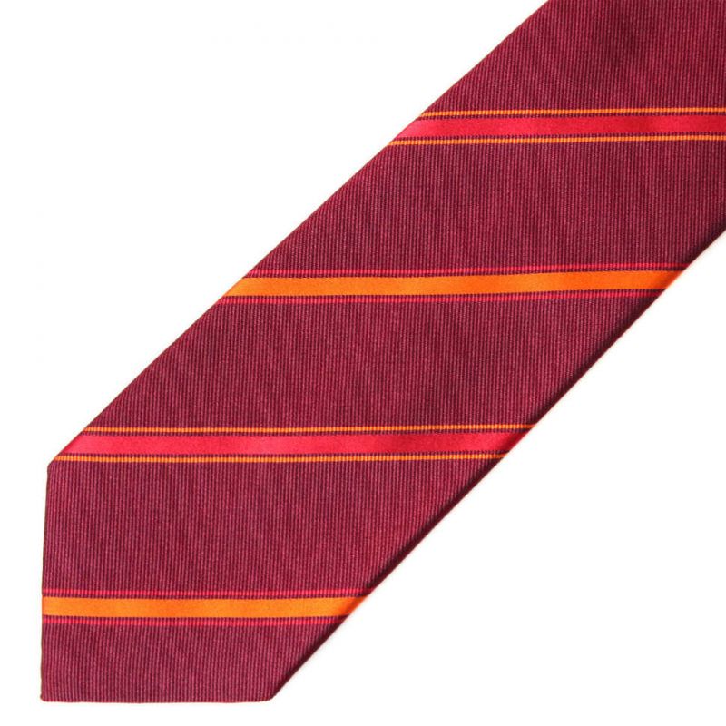 Красный шелковый галстук Celine в диагональную полоску