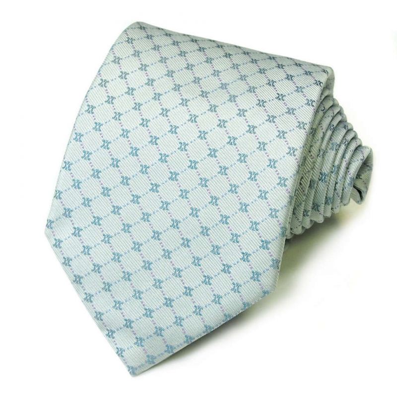 Нежно-голубой шелковый галстук Celine в ромбик
