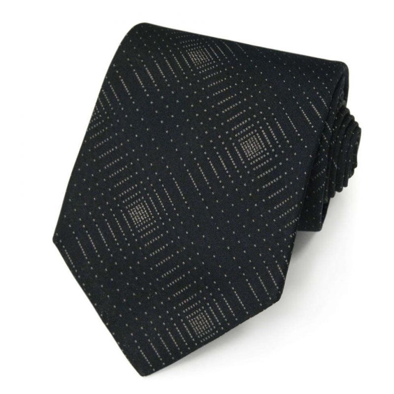 Серый шелковый галстук Celine с графическим узором