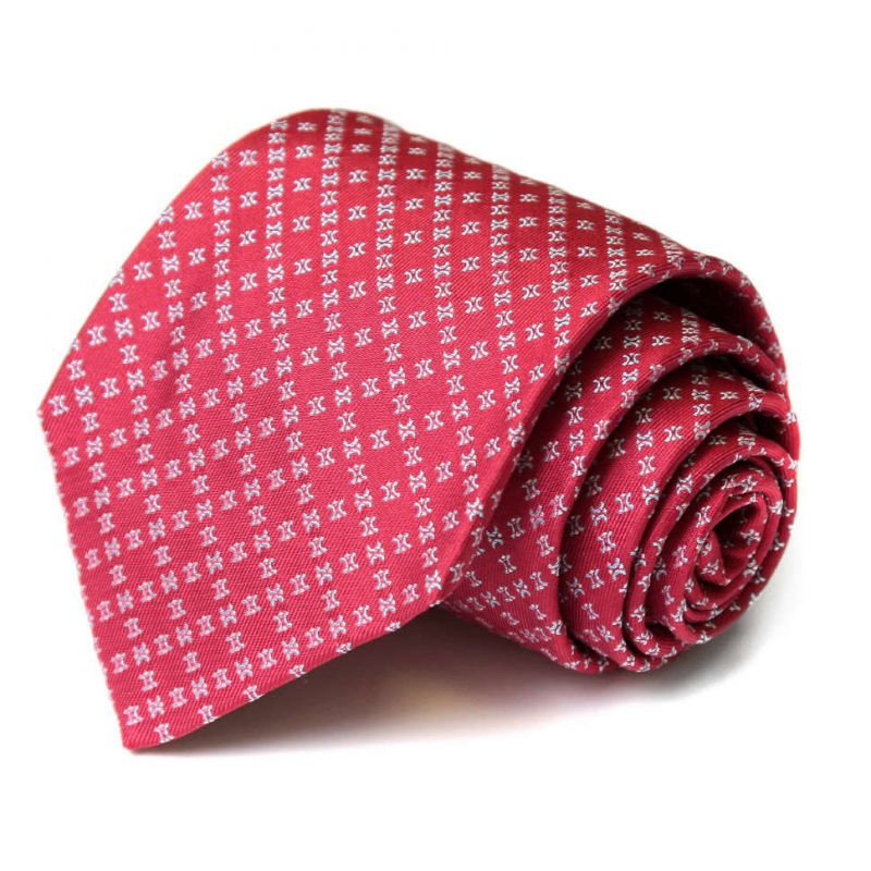 Терракотовый шелковый галстук Celine с логотипами