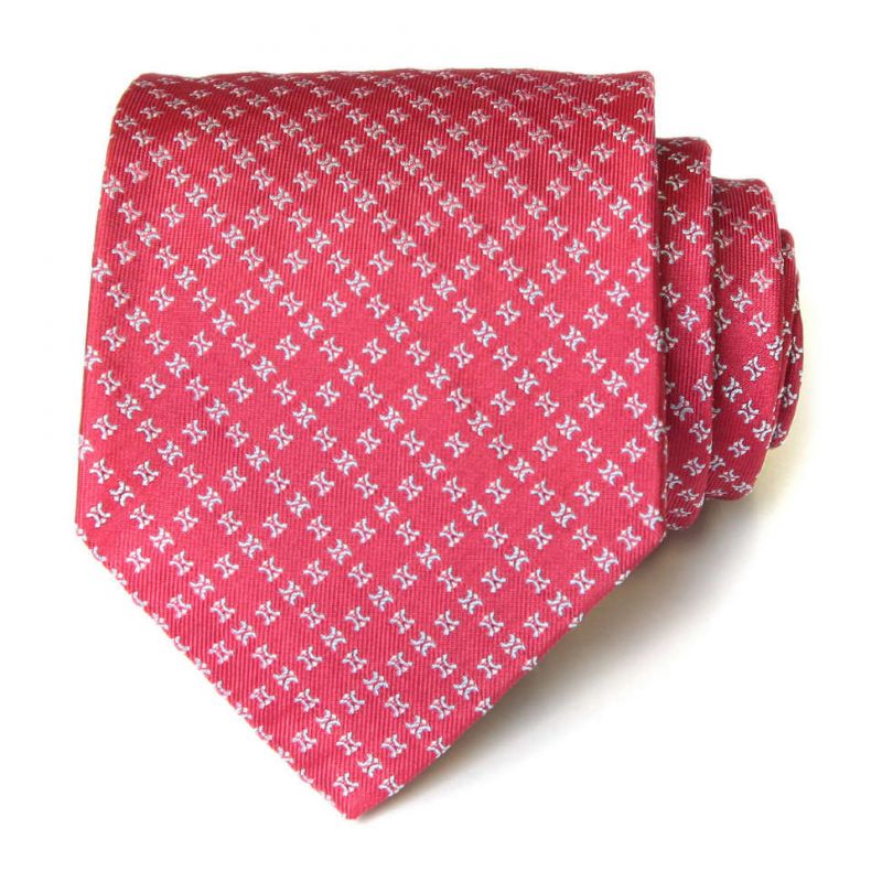 Терракотовый шелковый галстук Celine с логотипами