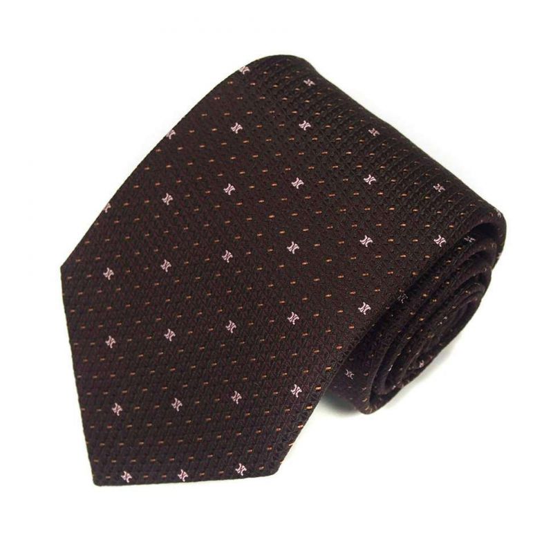 Шоколадный шелковый галстук с логотипами Celine