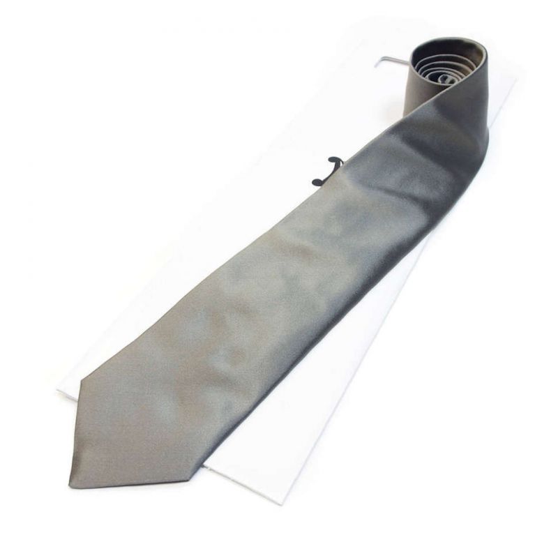 Серый однотонный галстук Celine из шёлка
