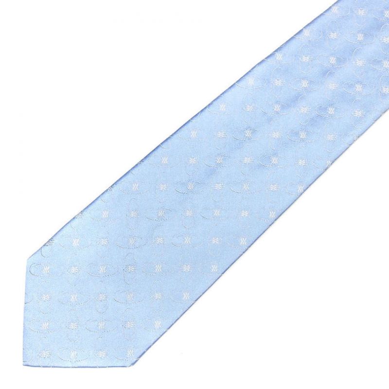 Голубой галстук с логотипами Celine из шёлка