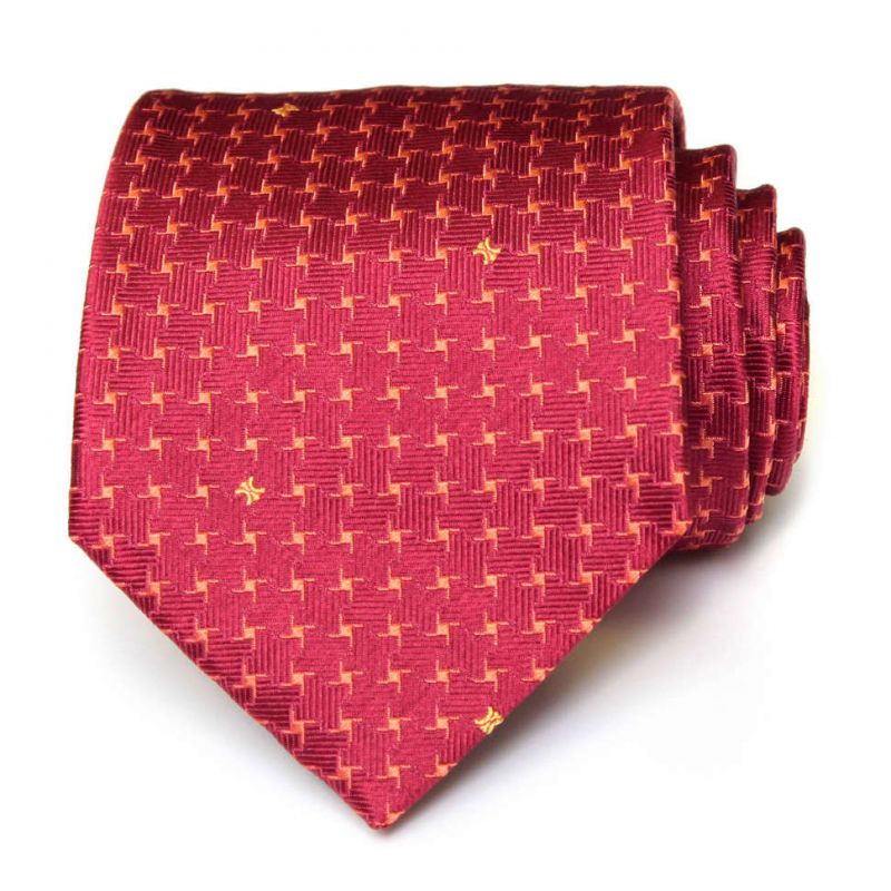 Красный шёлковый галстук Celine, выделка - плетение