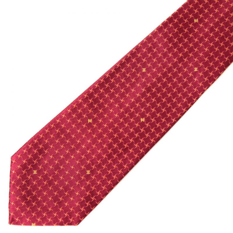 Красный шёлковый галстук Celine, выделка - плетение