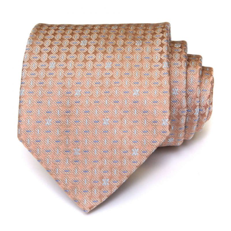 Светло-коричневый шёлковый галстук Celine с мелким рисунком