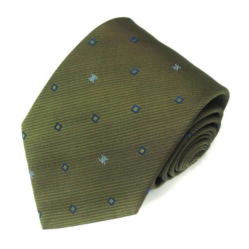 Зелёный шёлковый галстук с логотипами Celine