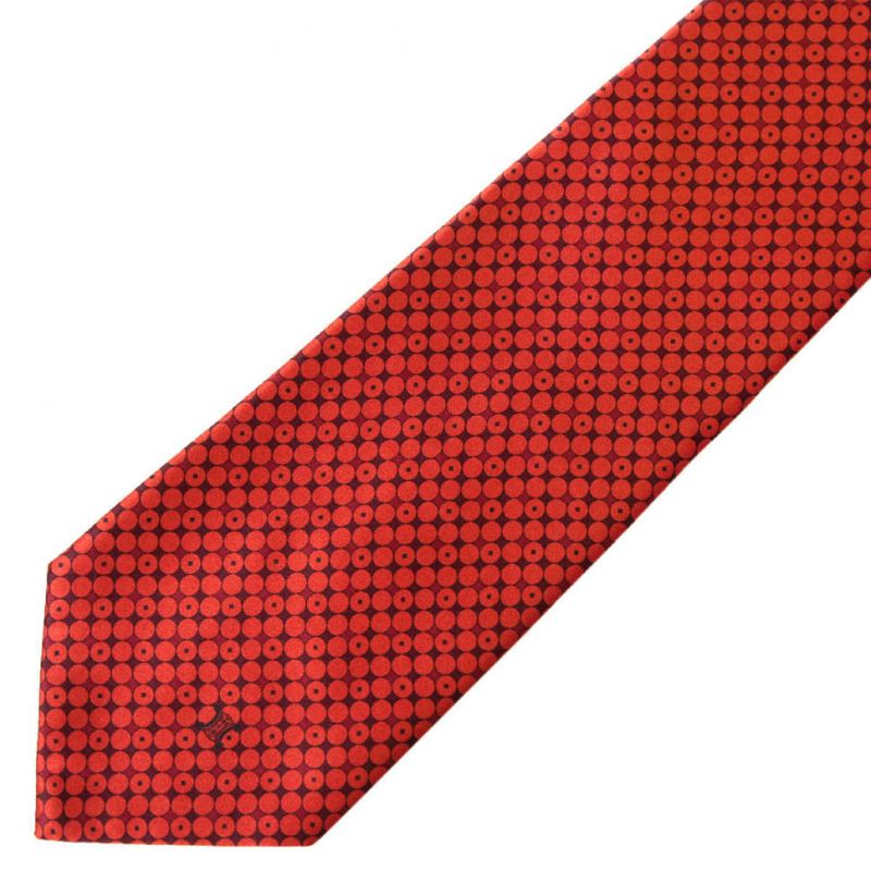 Красный шёлковый галстук Celine в горошек