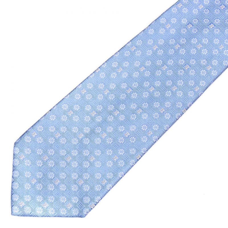 Голубой шёлковый галстук Celine с рисунком