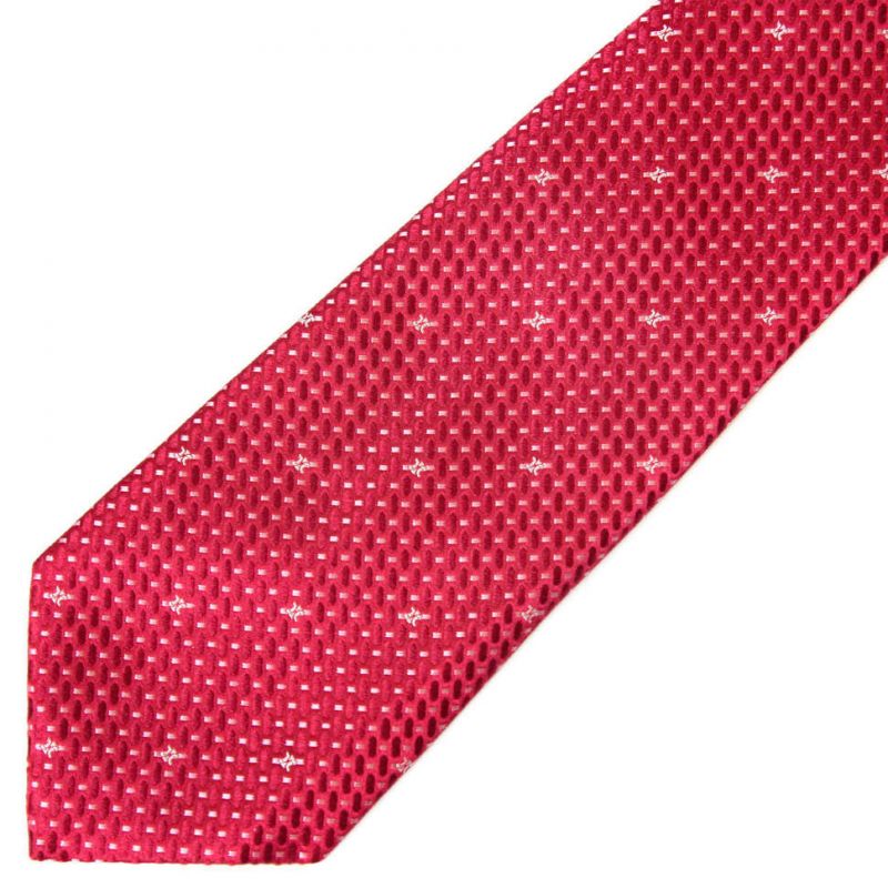 Красный шёлковый галстук Celine с графическим узором