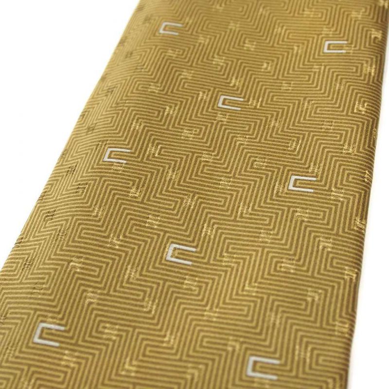 Золотистый шёлковый галстук Celine с модным узором