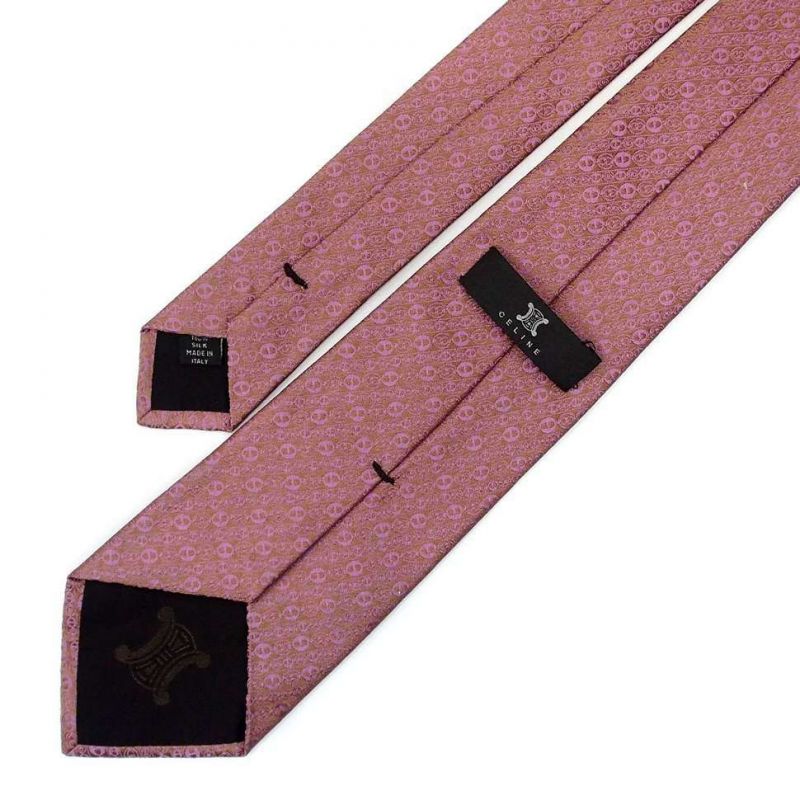 Бордовый шёлковый галстук Celine с мелким рисунком