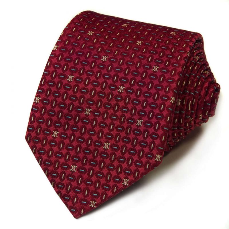 Бордовый шёлковый галстук Celine с мелким рисунком