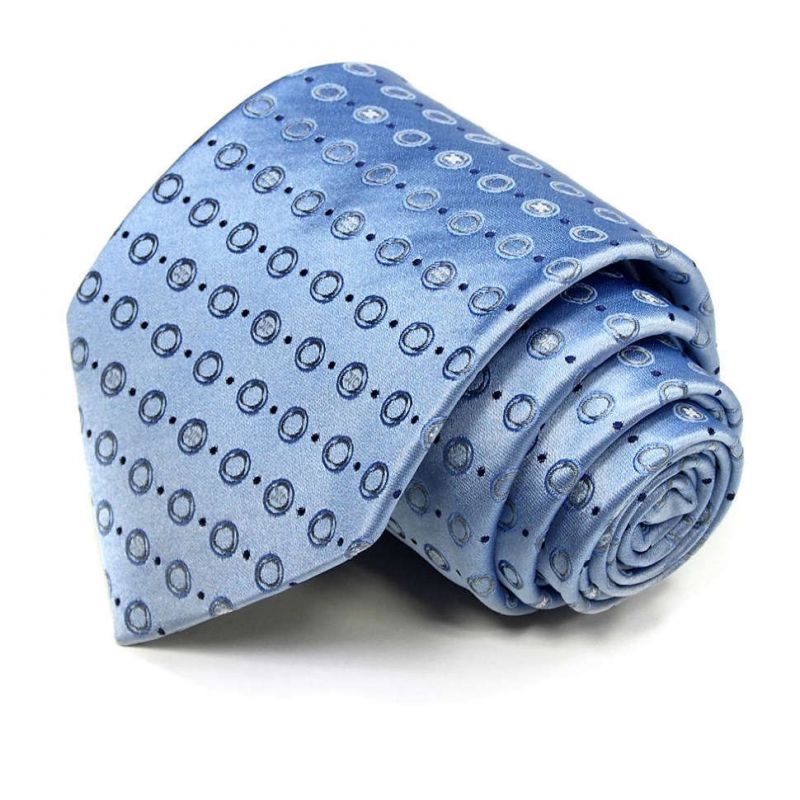 Голубой шёлковый галстук Celine в горошек