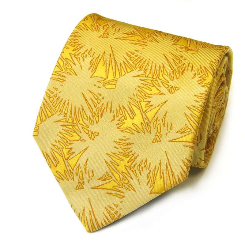 Жёлтый шёлковый галстук Celine с абстрактным узором